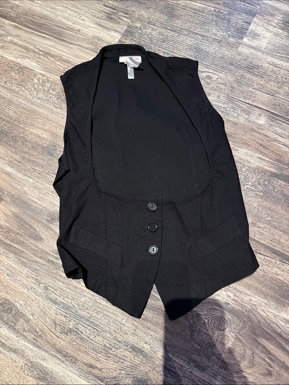 Avenue Black Sleeveless Button-Front Vest